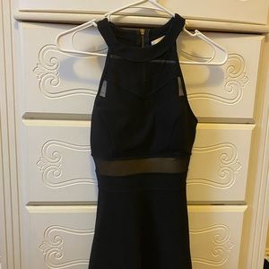 Black scope neck dress